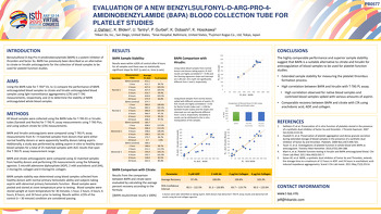 ISTH2020_Evaluation of a New Benzylsulfonyl-D-Arg-Pro-4-Amidinobenzylamide (BAPA) Blood Collection Tube for Platelet Function Studies